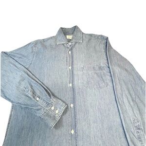 Hartford Alternative Classics Chambray Denim Shirt Men’s Small Blue